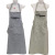 Jean Apron Lengthened Neck-Hanging Apron Zipper Apron Pocket Sleeveless Apron Household Cleaning