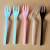Birthday Cake Tableware Disposable Knife Fork Spoon Paper Pallet Dish Disposable Cake Cutlery Tray Candle Set a Three-Tined Fork