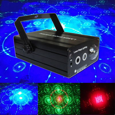 Remote Control Three-Hole Led Watermark Laser Light Dynamic Blue Light Stage Flash Voice Control KTV Bar Flash Laser Light