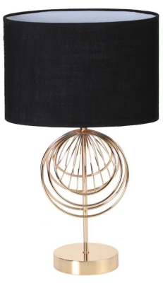 Wrought Iron Cloth Covered Table Lamp