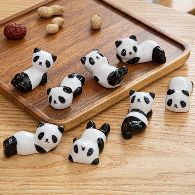 Baoyun Zakka Japanese Style Groceries Chopsticks Shelf Ceramic Chopsticks Rest Chopsticks Shelf Panda Porcelain craft