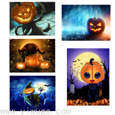 E-Commerce Hot-Selling Product Halloween Oil Painting DIY Digital Oil Painting Frameless Combo Box with Inner Frame