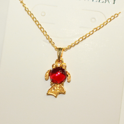 Necklace Natural Crystal Gold Small Fish Stone Pendant Necklace Jewelry