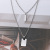 Wish New Cross-Border Necklace Ornament Stainless Steel Double-Layer Necklace Chain Women's Fashion Short Necklace Sweater Chain Necklace