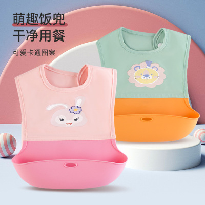 Baby Eating Bib Children's Waterproof Bib Complementary Food Pinny Disposable Silicone Pinny Soft Bib for Infants