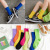 Socks Women's Candy Color Retro Vertical Stripes Tube Socks Spring and Summer New Casual Cotton Socks Trendy Solid Color Bunching Socks Wholesale