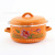 Enamel Binaural Stew Pot 6-Piece Orange Enamel Bowl Enamel Pan Enamel Ware 676ed Hollow Handle