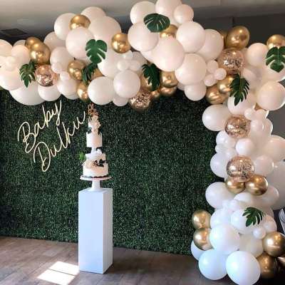 Platinum Wedding Theme Balloon Garland Set Romantic Wedding, Marriage Arrangement Girl Boy Birthday Party Decoration