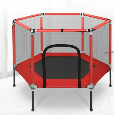 New Children Trampoline, Six-Fan Protective Mesh Belt Bumper Strip, Mesh Can See the Baby. Blue