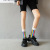 Rainbow Mid-High Socks Women's Trendy Socks Ins Autumn and Winter Contrast Color Color Stripes Couple Stockings Candy Socks One Piece Dropshipping