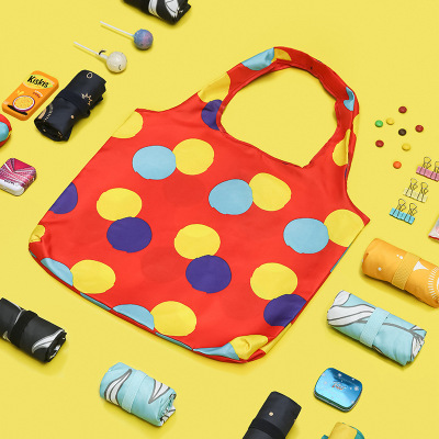 New Product Can Be One Shoulder Buggy Bag Peach Skin Fabric Shopping Portable Handbag Environmental Protection Folding Supermarket Shopping Bag Manufacturer