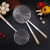 Kitchen and Restaurant Stainless Steel Wire Strainer Wooden Handle Oil Leakage Grid Reinforced Thick Hot Pot Slotted Ladle Fried Noodles Strainer Fishing Dreg Screening