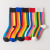 Rainbow Mid-High Socks Women's Trendy Socks Ins Autumn and Winter Contrast Color Color Stripes Couple Stockings Candy Socks One Piece Dropshipping