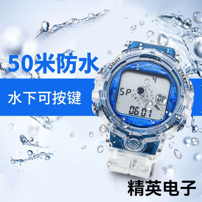 New Spaceman Student Electronic Watch round Large Screen Astronaut Creative Multifunctional Children Waterproof Sport Watch