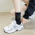 Socks Women's Mid-Calf Fashion Brand Spring Summer Japanese Smiley Face Black and White Stockings Cotton All-Match Couple Basketball Athletic Socks