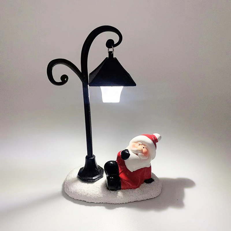 跨境亚马逊速卖通圣诞陶瓷工艺品摆件led灯圣诞节装饰品圣诞礼物