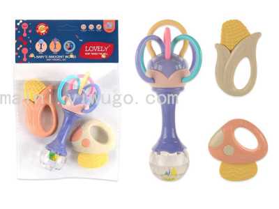 Newborn Baby Toys 0-1 Year Old 3-6-12 Months Hand-Held Rattle Puzzle Grip Training Water Boiling Suitable Tooth Bite Stick