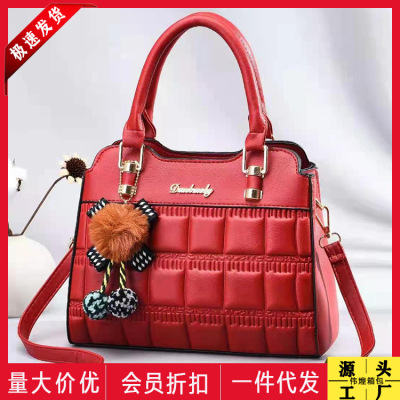 Women's Bag 2021 New Trendy Women's Bags Square Embossed Elegant Shoulder Bag Simple Elegant Handbag 12013