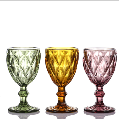 European-Style Retro Primary Colored Glass Goblet