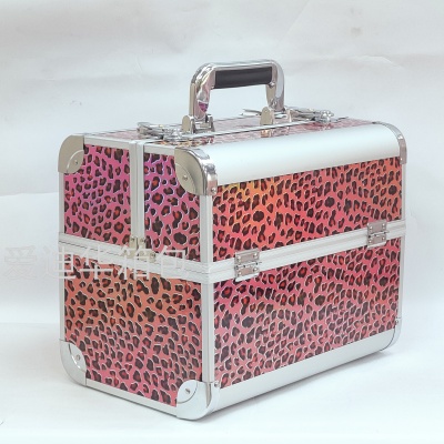 Aidihua New Hot Aluminum Case Leopard Print Large Capacity Makeup Nail Tattoo Ear Cleaning Special Makeup Aluminum Case