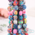 Handmade DIY Polymer Clay String Beads Materials D Ornament Accessories Bracelet String Necklace Loose round Beads Flowers Random Mixed Color