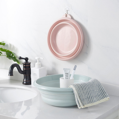 Portable Folding Large Size Washbasin Household Plastic Laundry Basin Travel Thickened Small Size Clothes Cleaning Basin Plastic Basin