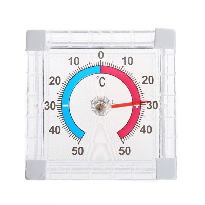 Cross-Border Spot Window Door Thermometer Pointer Thermometer Square Plastic Door and Window Thermometer