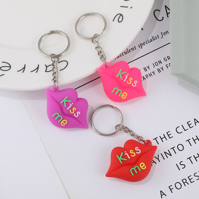 Sexy Lips Keychain Key Ring Vinyl Fashion Mou Lips Ornaments Human Organ Lips Key Chain