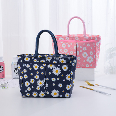 New Fresh Little Daisy Printing Lunch Box Bag Multi-Functional Thermal Bag Customizable Ice Pack Fashion Lunch Bag