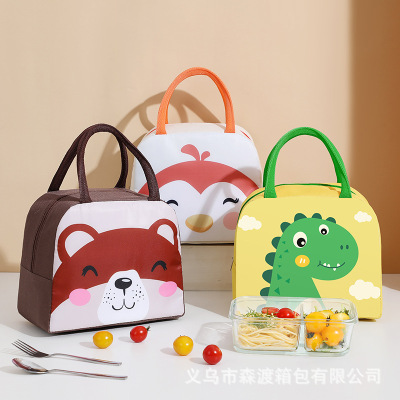 2021 New Product Cartoon Bento Bag European and American Simple Cross-Border Large Lunch Box Insulated Bag Factory Custom Pattern Logo