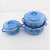 Export Enamel Double-Ear Stew Pot 3-Piece Set Sky Blue Enamel Bowl Enamel Pan Enamel Ware 671ed Hollow Handle