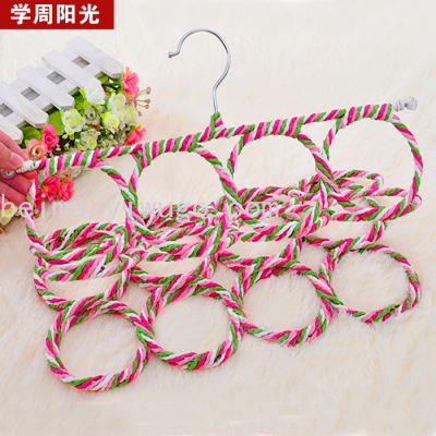 Environmental Protection 28 Circle Paper Rattan Scarf Ring Scarf Bracket Underwear Tie Scarf Silk Scarf Belt Hanger Clothes Hanger with Hoops Wholesale