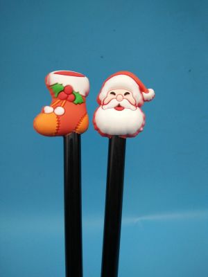 Christmas Factory Customized PVC Doll Hairstyle Gel Pen Silicone Doll Cartoon Pen Head Stationery Accessories Wholesale