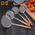 304 Stainless Steel Grease Strainer Wooden Handle Filter Oil Grid Kitchen Grease Strainer Filter Foam Filter Slag Mesh Leak