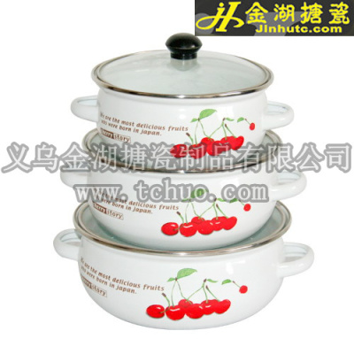Factory Direct Supply Enamel Ware Binaural Enamel Casserole Enamel Soup Pot Mini Pot Kitchen Supplies