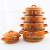 Enamel Double-Ear Stew Pot 5-Piece Enamel Orange Enamel Bowl Enamel Pan Enamel Ware 673ed Hollow Handle