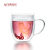Borosilicate Glass with Handle Double Wall Tea Cup Creative Double Layer Glass Cup Yellow Goldfish Starbucks