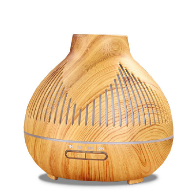 Household Bedroom Air Ultrasonic Aroma Diffuser Vertical Bar Hollow Aroma Diffuser Mute Ultrasonic Neutral Wood Grain Essential Oil Humidifier