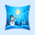 2021 New Nordic Christmas Pillow Cover Blue Christmas Snowman Series Peach Skin Fabric Furniture Sofa Cushion Cover