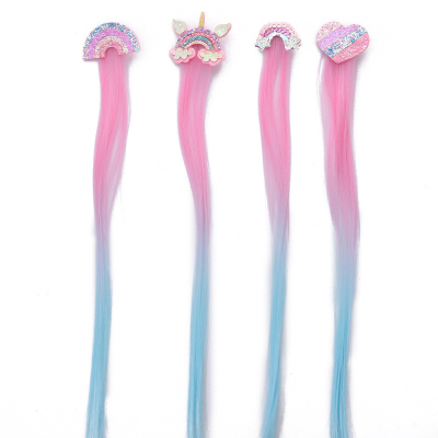 Korean Girls Hair Accessories Ins Colorful Personality Wig Braid Shiny Star Hairpin Hair Band Children Hairpin