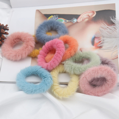 Autumn and Winter New Korean Gentle Sweet Imitation Fur Hair Accessories Cute Girl Plush Headband Artificial Mink Hair Hair Ring