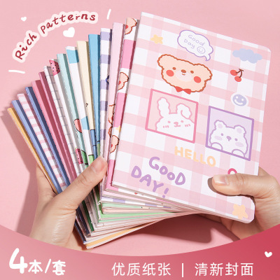 Factory Direct Sales A5 Stitching Cartoon Retro Notebook Cute Student Stationery Soft Copy Office Supplies Notepad