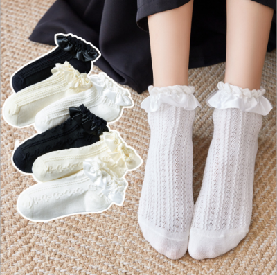 Women's Socks Cute Japanese Style JK Socks Ins Fashionable Socks Thin Low-Top Ankle Socks Lolita Lace Socks