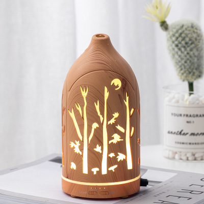 USB Conventional Hollow Woods Wood Grain Essential Oil Aromatherapy Humidifier Sprayer