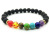 Chakra 8mm Volcanic Rock Beads Bracelet Colorful Chakras Energy Yoga Beads Bracelet European and American
