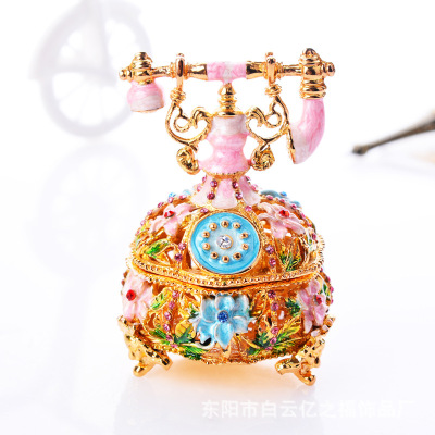 European-Style Craft Gift Home Creative Phone Ornament Decoration Photography Props Russia Alloy Jewelry Box Metal