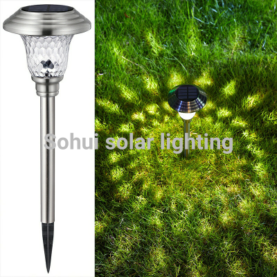 Amazon Hot Solar Lawn Lamp Ground Lamp Outdoor Waterproof Stainless Steel Glass Led Garden Landscape Light