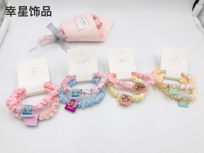 Fresh Summer Color Hair Band Student Minimalist Stick Mark Charge Hair Rope Fabric Non-Wrapping Hair Rope Rubber Band