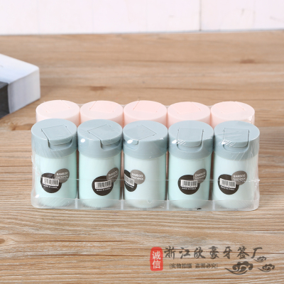 Creative Classic Toothpick Household Sanitary Double-Headed Bamboo Toothpick with Toothpick Plastic Bottle 10 Boxes Factory Direct Sales