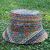 Ethnic Paisley Adult/Child Blue Bottle Cap/Sun Hat